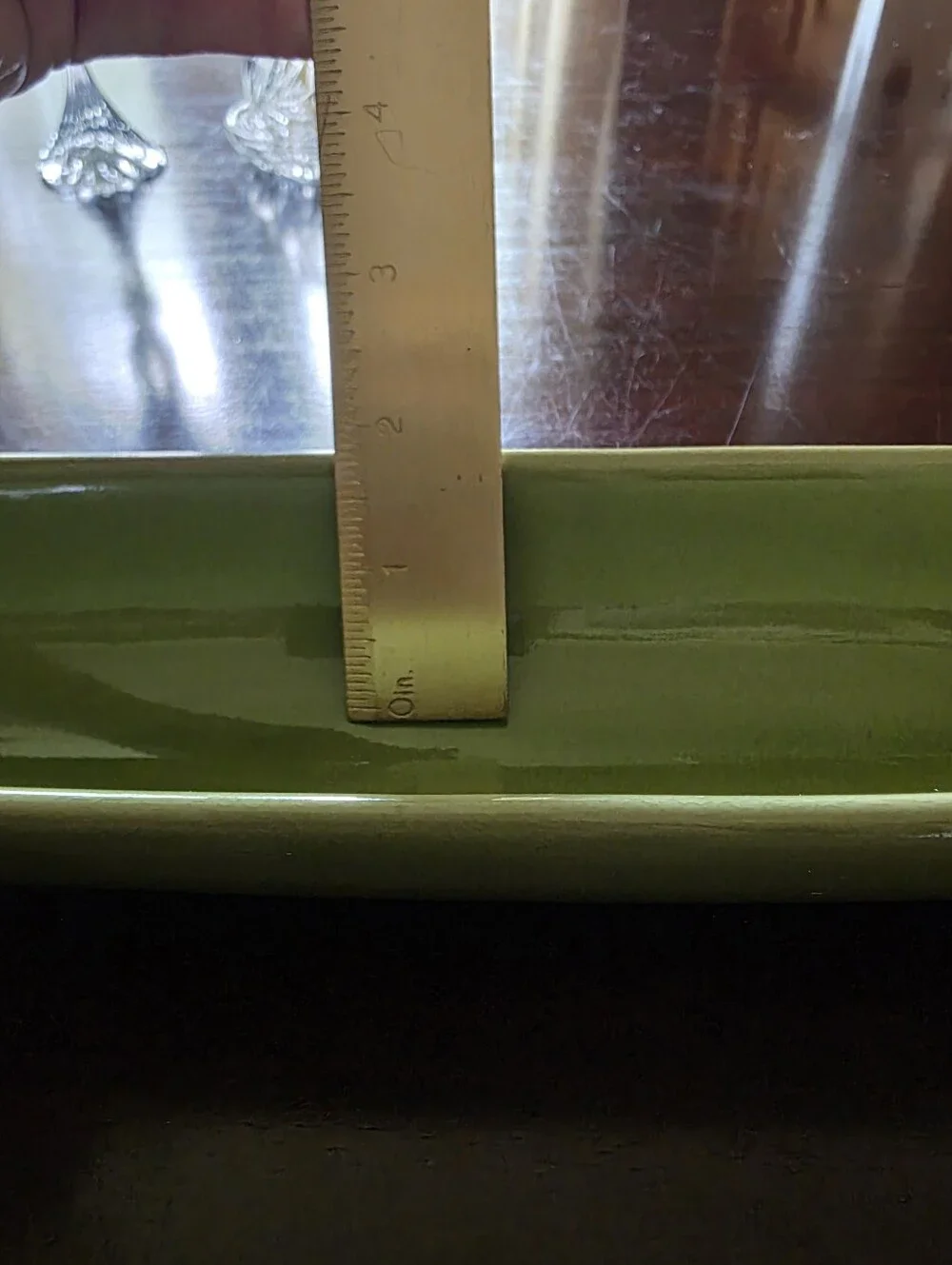 Long Green Ceramic Olive Or Condiment Dish